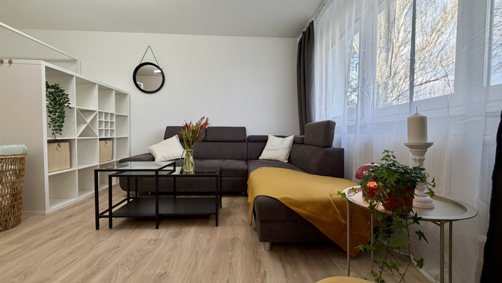 Zrekonštruovaný 1-izbový byt s výhľadom na Váh